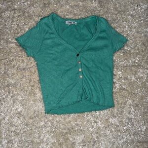 Elegant Teal Button-Down Women's Top